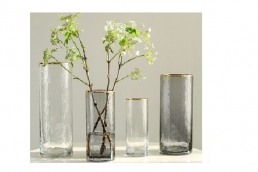 GCD-1-G Cylinder Glass W/ Gold Rim